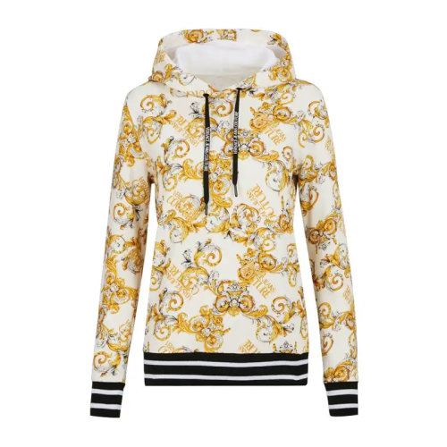 VERSACE JEANS/范思哲牛仔 女士拼色棉質經(jīng)典字母徽標印花裝飾長袖上衣衛(wèi)衣連帽衫套頭衫 B6HZA797-S0830 多色可選