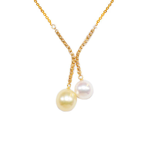 zhuella/珠艾樂 南洋白珠南洋金珠 海水珍珠18k項(xiàng)鏈吊墜 送長輩