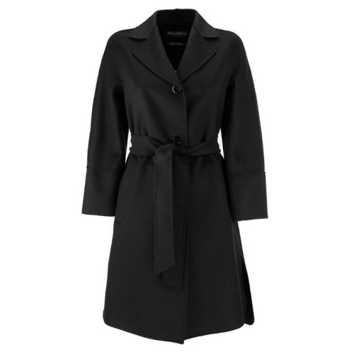  MaxMara/麥絲瑪拉 女士黑色羊毛大衣 60110111-600-007 PLFSX