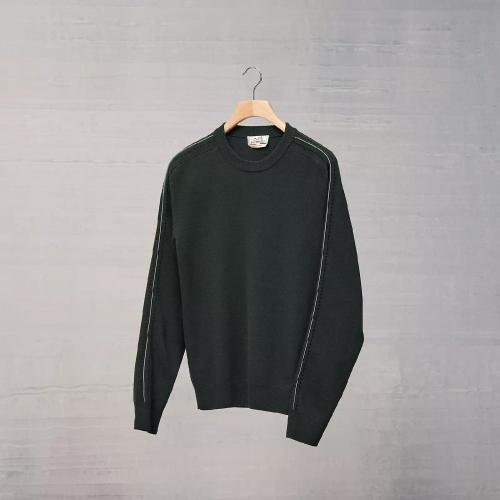  HERMES愛馬仕 22年秋冬 男士 針織衫 Pull col rond ??sellier cuir?? H267215HA2HLA