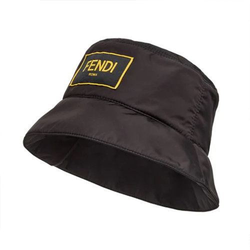 FENDI/芬迪  男女同款 品牌字母LOGO 黑色漁夫帽 帽子 FXQ801ADRTF0QA1 HKY012467