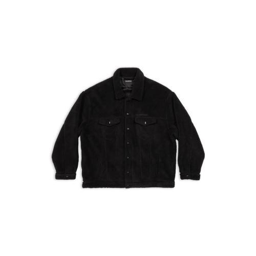  BALENCIAGA巴黎世家 22年秋冬 男士 夾克 Mens Fleece Oversized Jacket  in Black 704464TMQ2