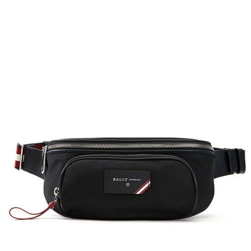 BALLY/巴利 22年春夏 男士 男包 黑色尼龍時尚腰包斜挎包 6231749