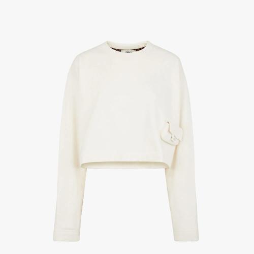  FENDI芬迪 22年秋冬 女士 衛(wèi)衣 白色針織運動衫 FS7947AMGYF1J7C