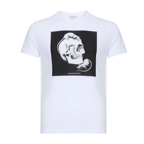 AlexanderMcQueen/亞歷山大麥昆 男士短袖T恤 男士棉質(zhì)圓領(lǐng)短袖T恤 611010 QOZB4