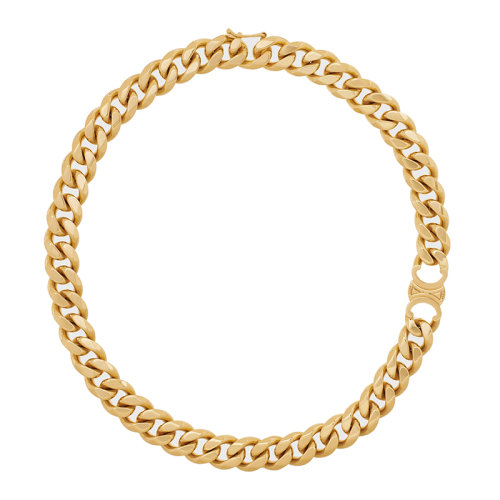 CELINE/賽琳 22新款 TRIOMPHE系列 男女同款金色金屬項(xiàng)鏈460DD6BRA.35OR