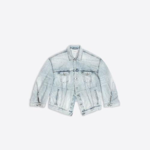  BALENCIAGA巴黎世家 22年秋冬 女士 夾克 Twisted Sleeve Jacket in Light Blue 706654TDW1448
