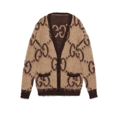 GUCCI古馳 22年秋冬 女士 雙面GG馬海毛羊毛混紡開(kāi)衫 635160 XKBK2 2254