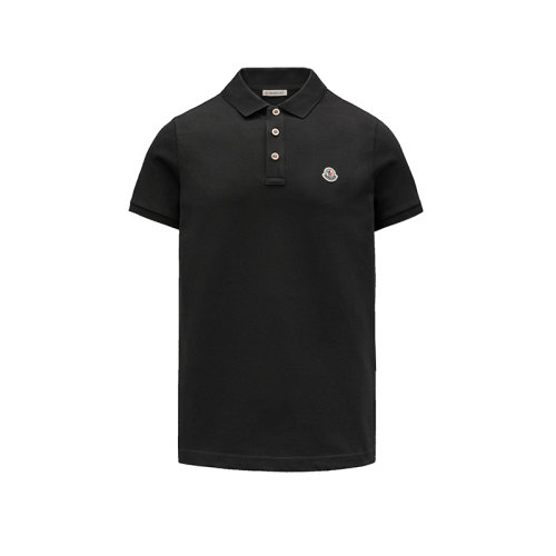 Moncler/蒙克萊 22年秋冬新款 男士黑色純棉毛氈徽標短袖polo衫G10918A7070084556999