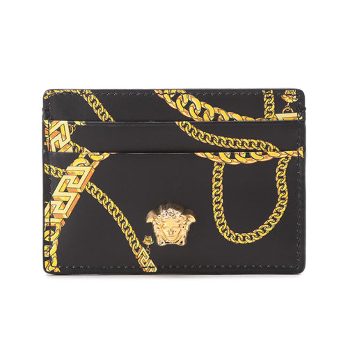 VERSACE/范思哲【22年新款】男士牛皮CHAIN LA MEDUSA卡包卡夾 DPN2467 1A02638