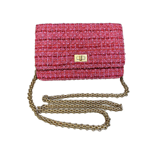 Chanel 香奈兒 女士經(jīng)典彩尼編織2.55woc包