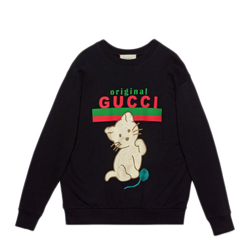 GUCCI/古馳 貓咪貼飾“OriginalGucci”印花女衛(wèi)衣 617964 XJCRU