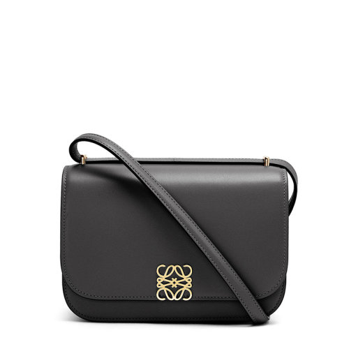 LOEWE/羅意威 20  Goya系列 女士小號(hào)黑色真絲小牛皮金屬徽標(biāo)磁扣單肩斜挎包0010594315