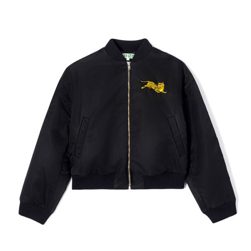 KENZO/高田賢三  凱卓 女裝女士黑色尼龍老虎刺繡時(shí)尚百搭?yuàn)A克外套  F952BL0895.AG