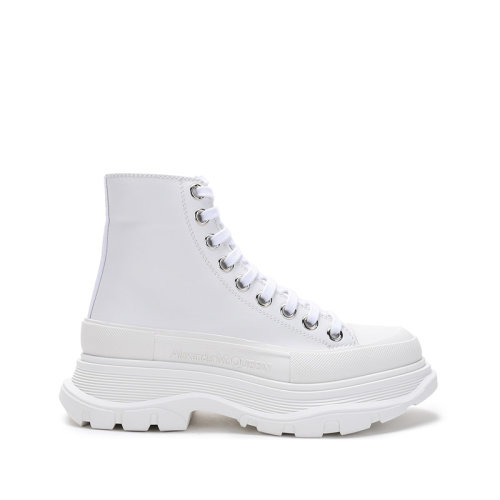 Alexander McQueen/亞歷山大麥昆 2021款 女士皮革高幫系帶運(yùn)動鞋厚底鞋 633900 WHZ62