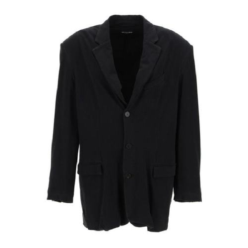  Balenciaga/巴黎世家 男士黑色織物夾克 662182TAV04 1000 PLFSX