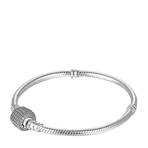 PANDORA/潘多拉 Moments系列 女士925銀經(jīng)典扣手鏈 590723CZ