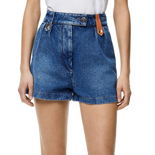 LOEWE/羅意威 22年秋冬新款 女士單寧藍色純棉水洗牛仔短褲S359331XE5-5400