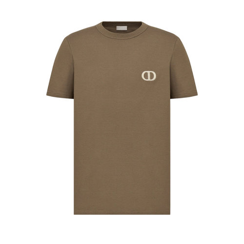 DIOR/迪奧 22年春夏新款 男士棕色純棉CD Icon標(biāo)志短袖T恤013J600A0677_C781
