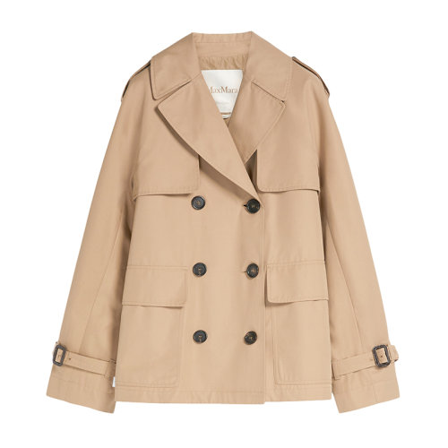 MaxMara/麥絲瑪拉 22年早春新款 CTRENCH系列 女士駝色純棉華達(dá)呢防水短風(fēng)衣夾克9021032706031