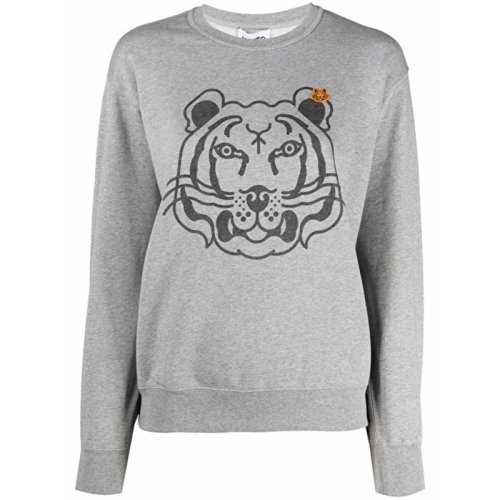  KENZO/高田賢三 凱卓女裝 女士 灰色棉質(zhì)時尚圓領衛(wèi)衣 FB62SW8314MO.94