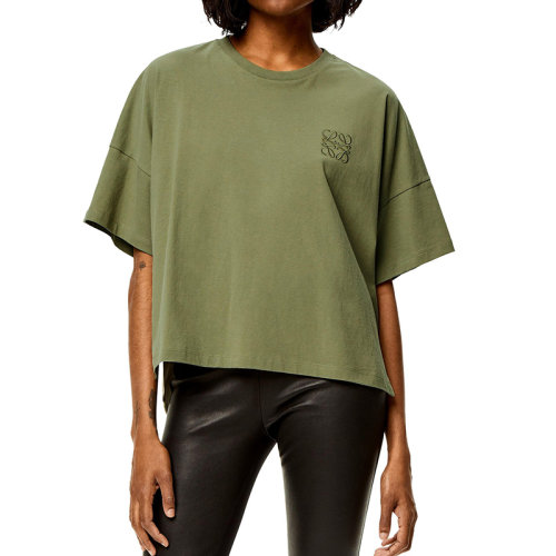 LOEWE/羅意威 22年秋冬新款 女士鼠尾草色純棉Oversized T恤S359341XA4-4380