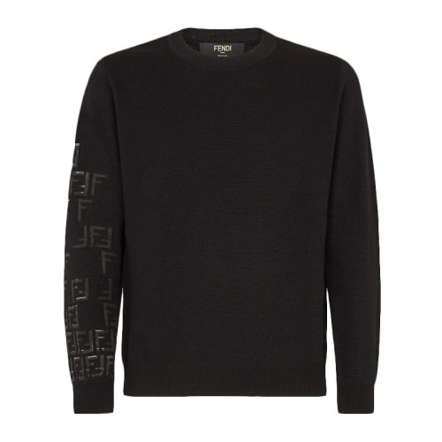 FENDI/芬迪 男士 服裝 21春夏 圓領(lǐng)雙F圖案針織衫毛衣 男士針織衫/毛衣