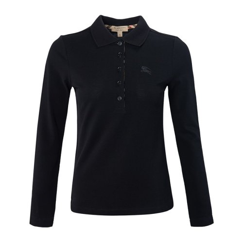  BURBERRY/博柏利 女士黑色棉質(zhì)長袖POLO衫 8004798 PLFSX
