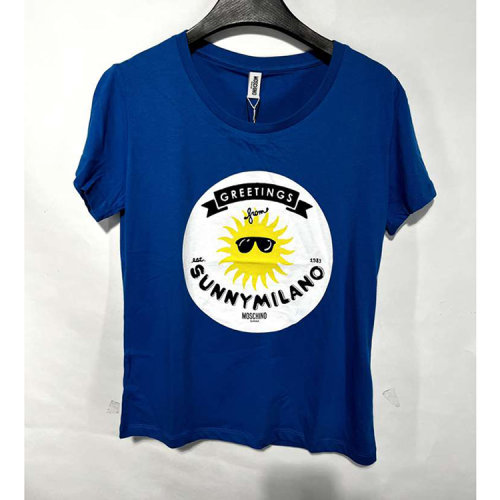 MOSCHINO/莫斯奇諾 藍色女士短袖T恤