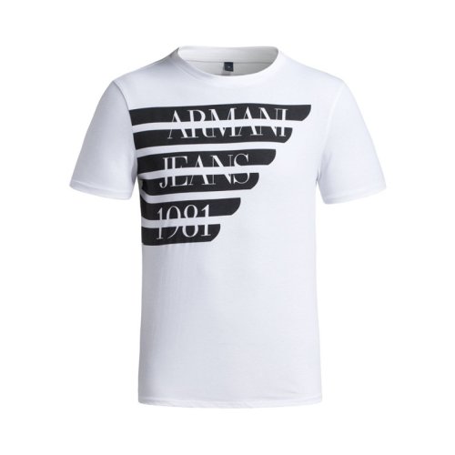  ARMANI JEANS/阿瑪尼牛仔 男士白色棉質(zhì)短袖T恤 3Y6T19 6J00Z 1100 PLFSX