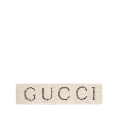 GUCCI/古馳  女士白色彈性面料Gucci標(biāo)志圖案發(fā)帶4918203G1339060