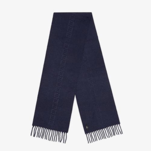  FENDI芬迪 22年春夏 男士 圍巾 藍色羊絨圍巾 FXS124AH7MF0QA2