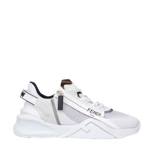 FENDI/芬迪 新款女士白色尼龍和麂皮低幫休閑運(yùn)動(dòng)鞋 8E8035EKVF0AGX