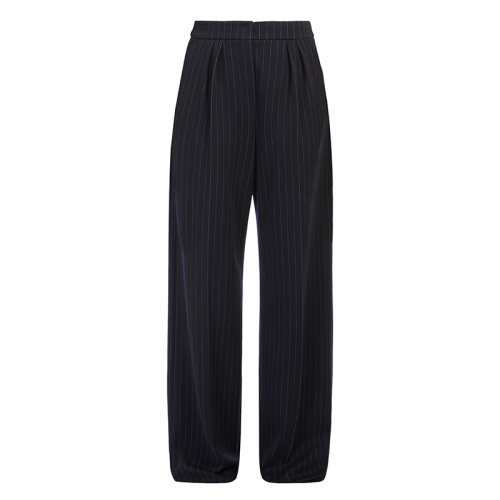 MaxMara/麥絲瑪拉 22年秋冬新款 MATILDE系列 女士海軍藍(lán)色系高腰羊毛針織闊腿褲1786062906001