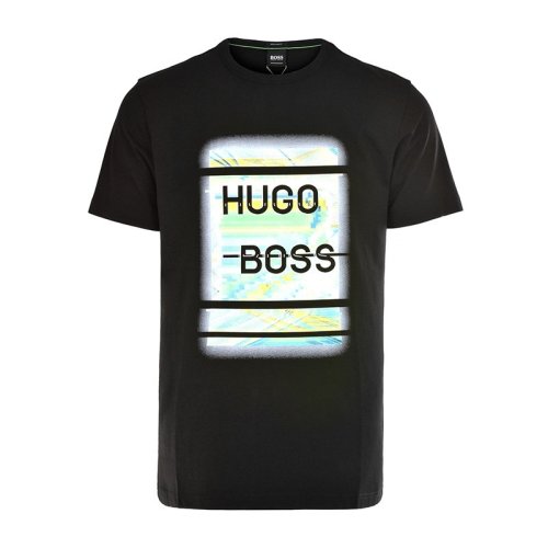 HUGO BOSS/雨果波士  男裝 服飾  棉質(zhì)混紡LOGO圖案圓領(lǐng)時尚休閑男士短袖T恤