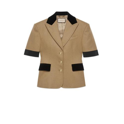  GUCCI古馳 22年秋冬 女士 短袖法蘭絨夾克 672000 ZAHXY 2295