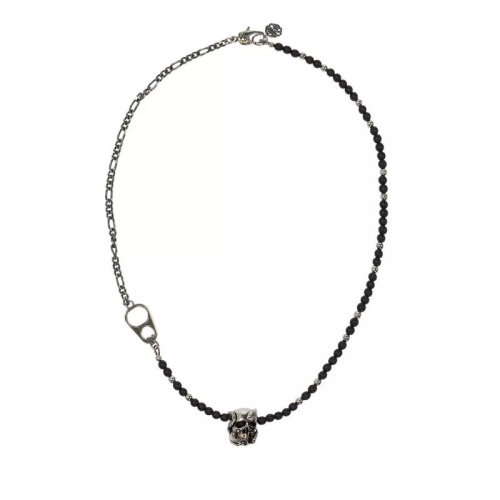 Alexander McQueen/亞歷山大麥昆 男女同款 銀色骷髏頭時(shí)尚項(xiàng)鏈吊墜 650932I12ZY8490