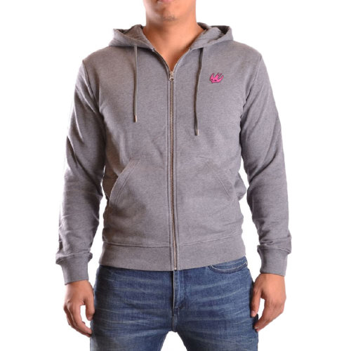 Alexander McQueen/亞歷山大麥昆 男士灰色棉質小飛燕刺繡徽標長袖拉鏈連帽衛(wèi)衣 381440-RHT10-1244