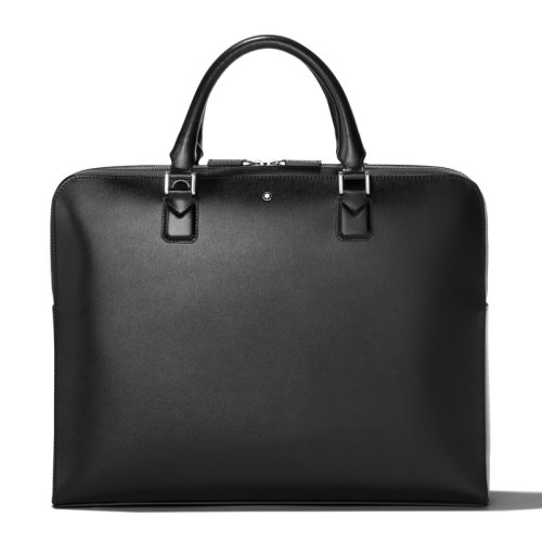 Mont Blanc/萬寶龍大班系列 男士黑色全粒面牛皮超薄商務休閑公文包單肩包手提包電腦包 男包 118287