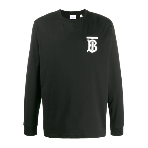 Burberry 巴寶莉 男士 服裝 黑色字母印花 男士長(zhǎng)袖T恤