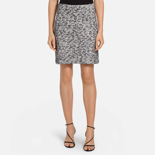 St.John/盛薔麻灰色時(shí)尚粗花呢針織女士半身裙K71Z051