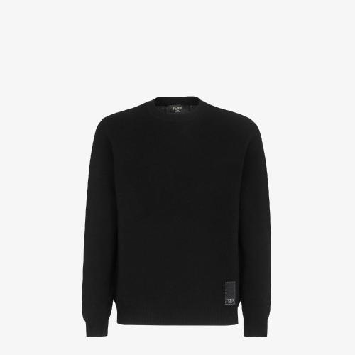  FENDI芬迪 22年秋冬 男士 長(zhǎng)袖T恤 黑色布料運(yùn)動(dòng)衫 FZX030AIB7F0QA1