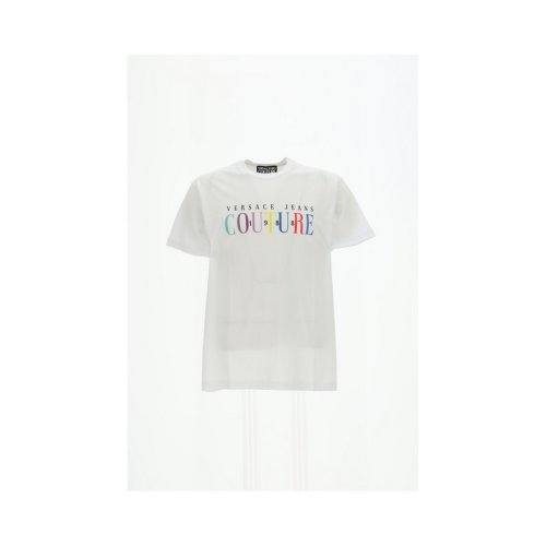  VERSACE JEANS COUTURE 女士白色棉質(zhì)短袖T恤 72GAHT06 CJ00T 003 PLFSX