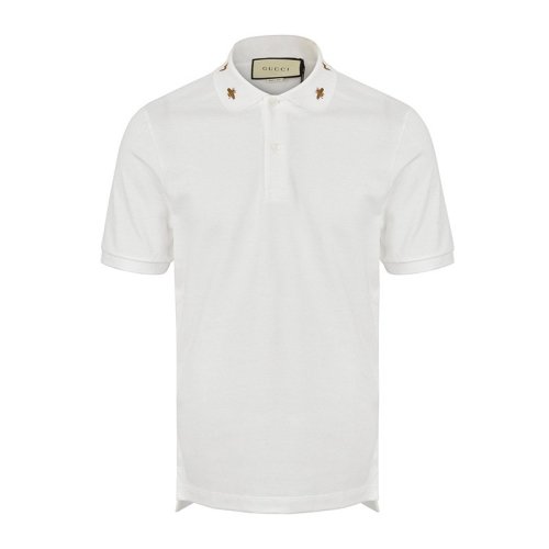 GUCCI/古馳   男裝 服裝 棉質(zhì)混紡衣領(lǐng)飾小蜜蜂蛇刺繡商務(wù)休閑 男士短袖POLO衫