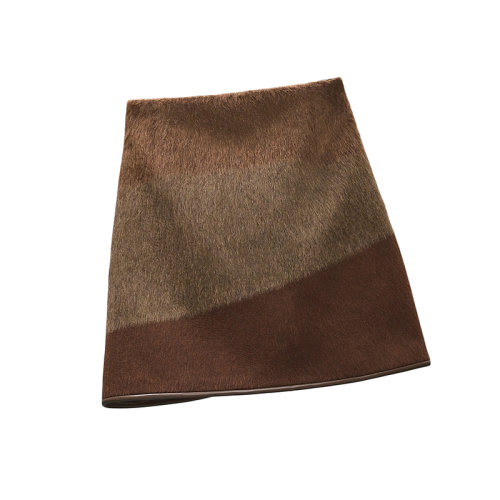 HERMES/愛(ài)馬仕 22年秋冬新款 女士洛登綠色羊絨混紡圖案迷你裙短裙H2H0307DD4P36