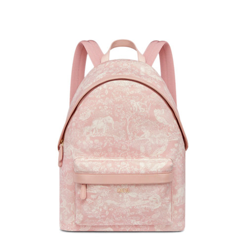 DIOR/迪奧 22春夏新款 兒童款淡粉色帆布象牙色茹伊印花圖案雙肩包M1523OTMJ_M45E