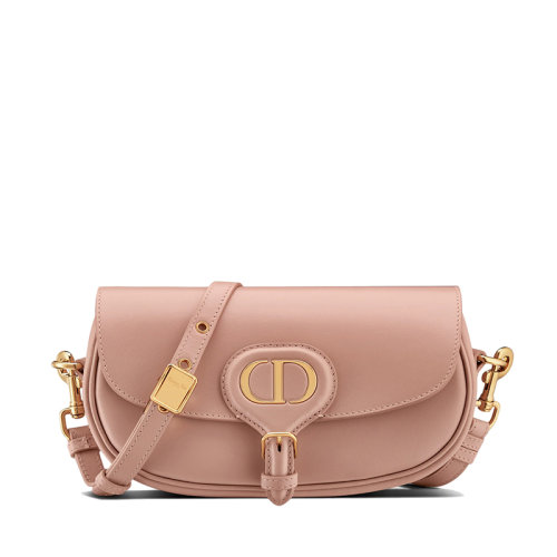 預(yù)定一個月 DIOR/迪奧  BOBBY EAST-WEST系列 女士玫瑰粉色光面小牛皮翻蓋斜挎單肩手拿包M9327UMOL_M49P