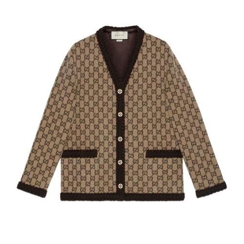  GUCCI古馳 22年秋冬 女士 羊毛GG針織開衫 644570 XKBN1 9751