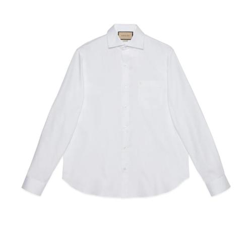  GUCCI古馳 22年秋冬 男士 飾雙G棉質(zhì)襯衫 699560 ZAJOM 9000