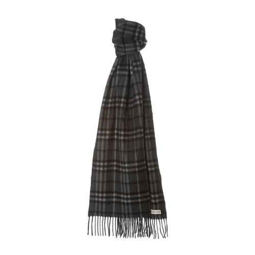 BURBERRY/博柏利 男女同款 中性炭色格紋羊絨時(shí)尚保暖圍巾圍脖3641956